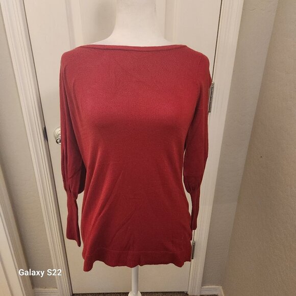 White House Black Market Red Sweater. NWT. Size LP and Medium - Picture 1 of 10